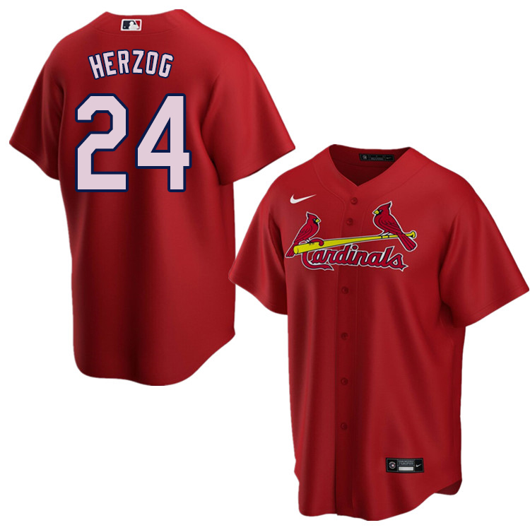 Nike Men #24 Whitey Herzog St.Louis Cardinals Baseball Jerseys Sale-Red